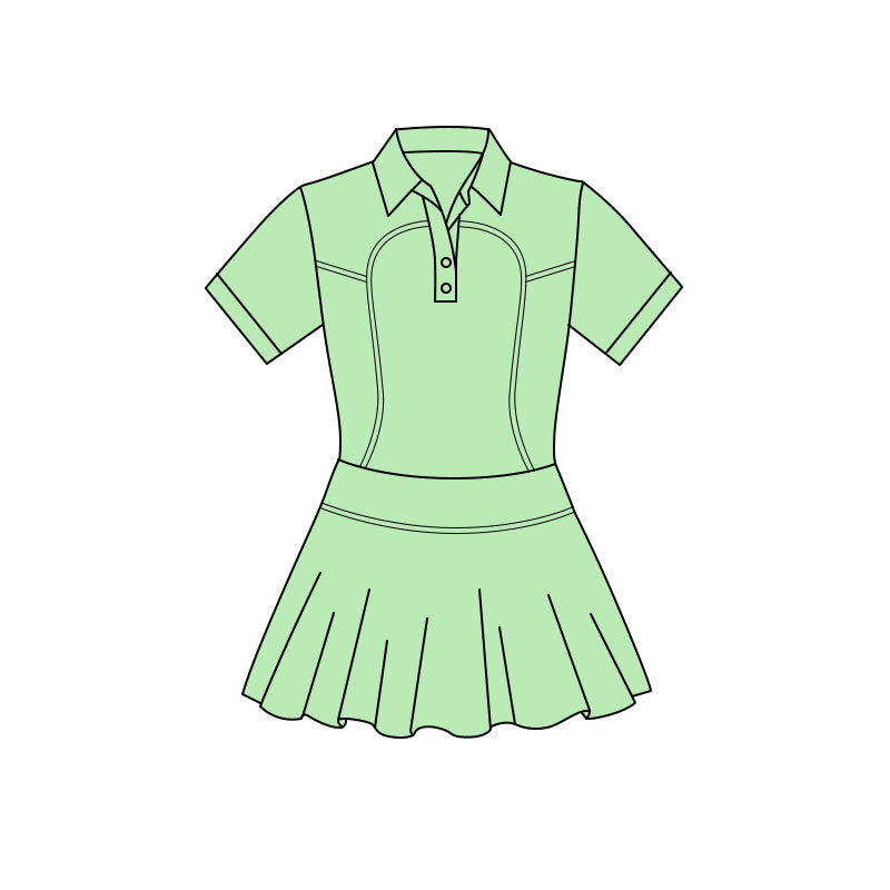 preorder GSD3169 Yoga Green Short Sleeve Girls Dress