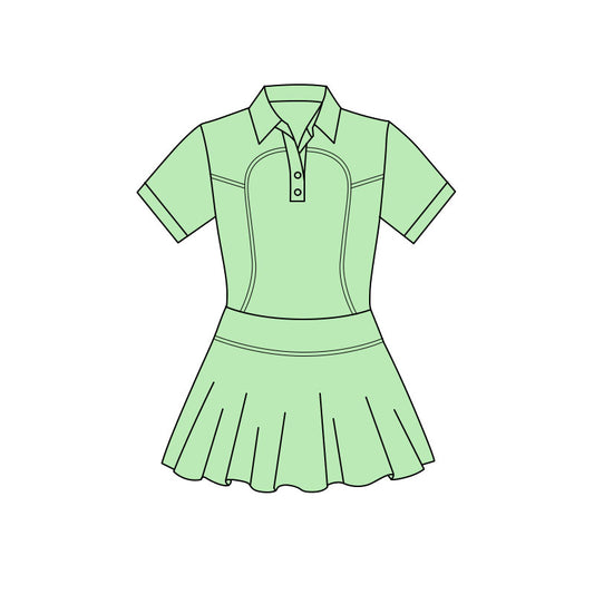 preorder GSD3169 Yoga Green Short Sleeve Girls Dress