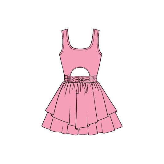 preorder GSD3185 Yoga Hot Pink Sleeveless Skorts Girls Dress