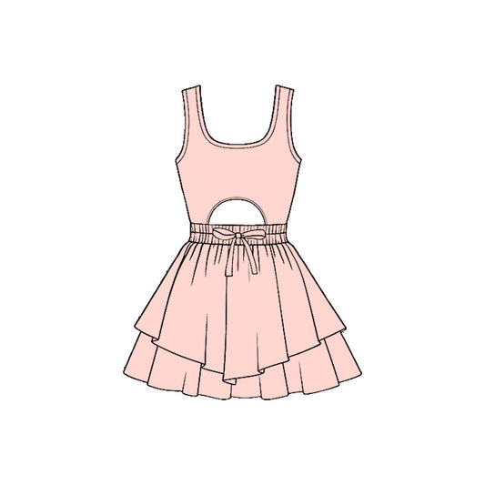 preorder GSD3186 Yoga Pink Sleeveless Skorts Girls Dress