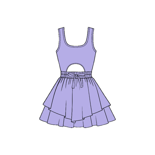 preorder GSD3188 Yoga Purple Sleeveless Skorts Girls Dress