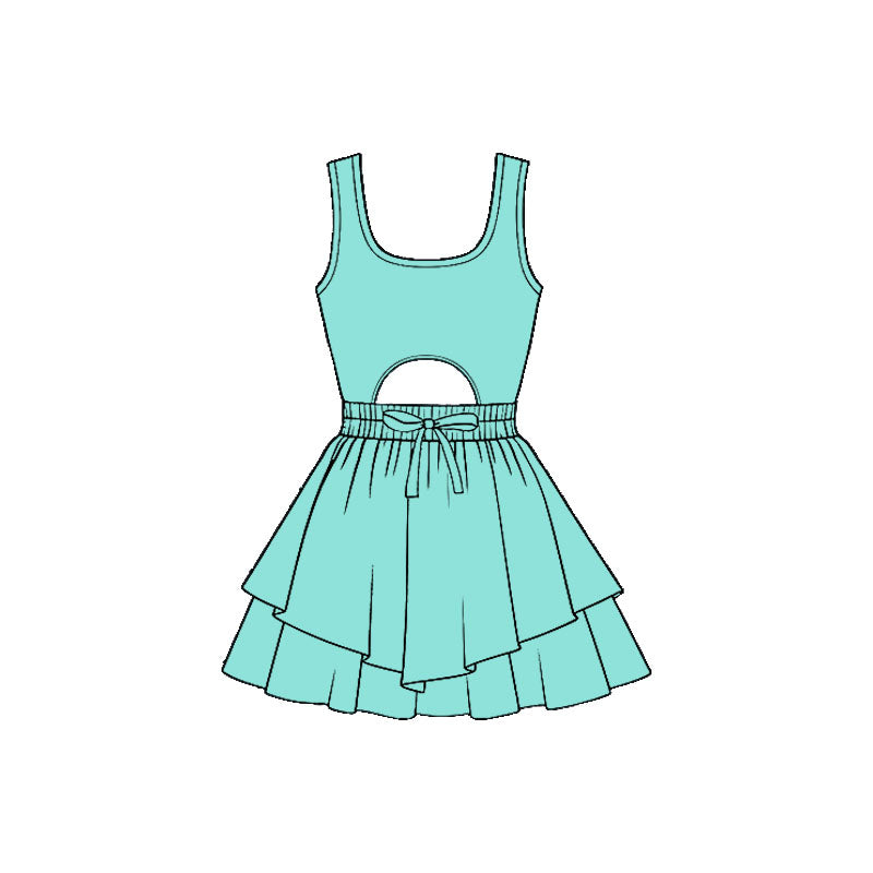 preorder GSD3190 Yoga Mint Green Sleeveless Skorts Girls Dress