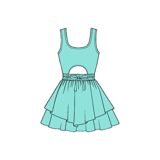 preorder GSD3190 Yoga Mint Green Sleeveless Skorts Girls Dress