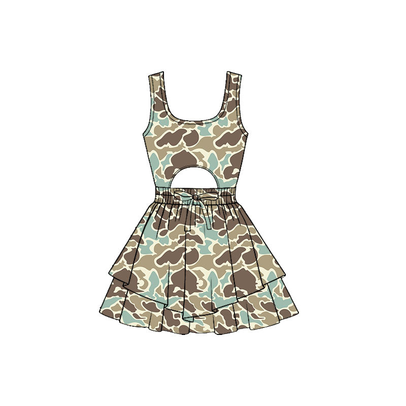 preorder GSD3194 Yoga Hunting Camo Sleeveless Skorts Girls Dress