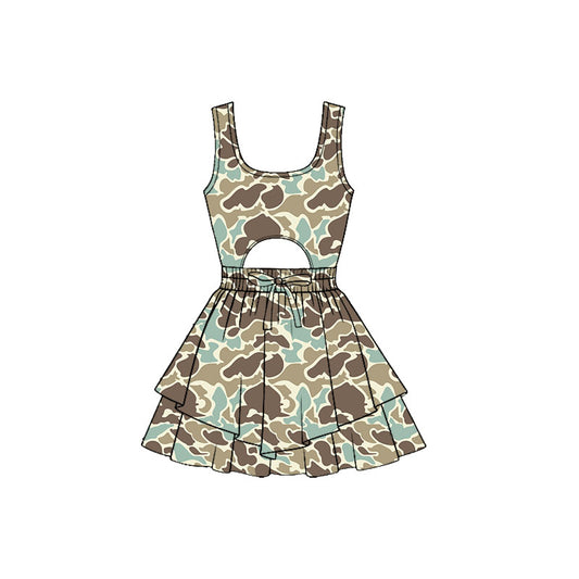 preorder GSD3194 Yoga Hunting Camo Sleeveless Skorts Girls Dress