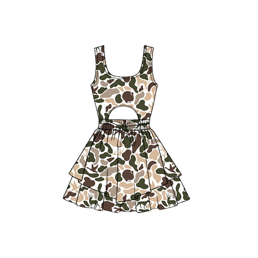 preorder GSD3196 Yoga Hunting Camo Sleeveless Skorts Girls Dress