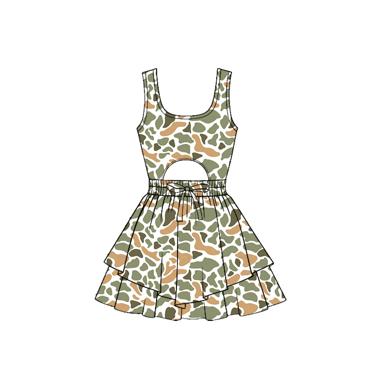 preorder GSD3197 Yoga Hunting Camo Sleeveless Skorts Girls Dress