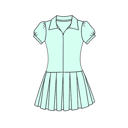 preorder GSD3208 Yoga Mint Green Short Sleeve Skorts Girls Dress