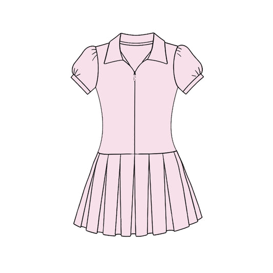 preorder GSD3210 Yoga Pink Short Sleeve Skorts Girls Dress