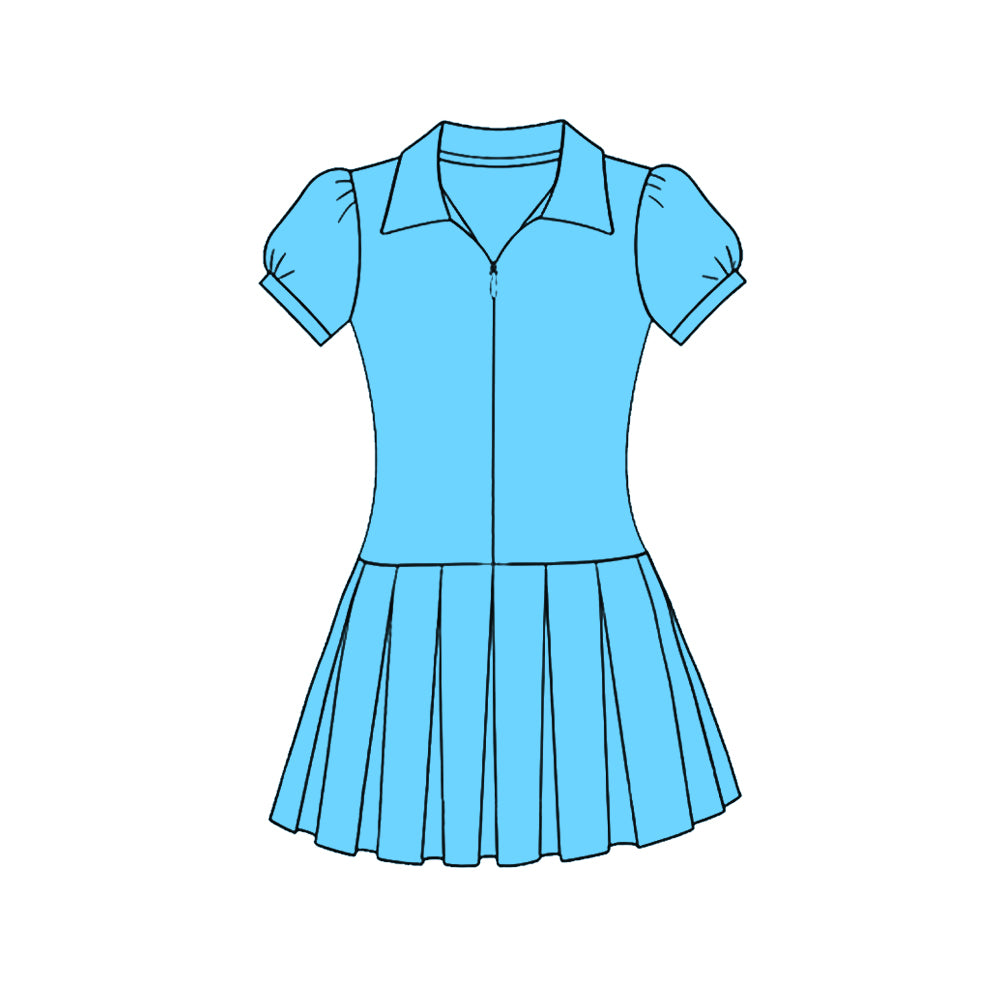 preorder GSD3212 Yoga Blue Short Sleeve Skorts Girls Dress