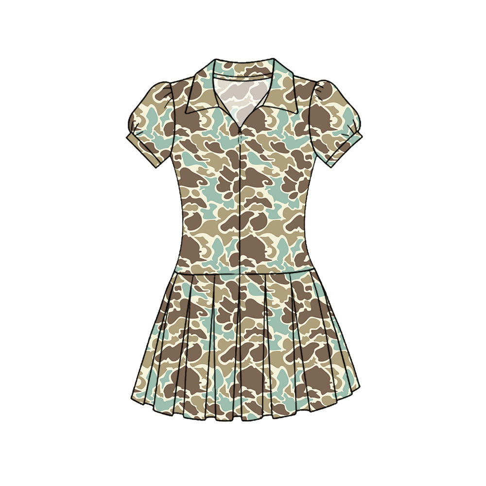 preorder GSD3217 Yoga Camo Short Sleeve Skorts Girls Dress