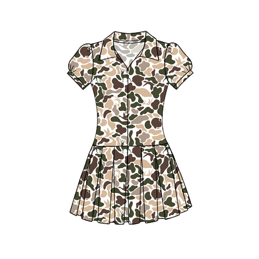 preorder GSD3219 Yoga Camo Short Sleeve Skorts Girls Dress