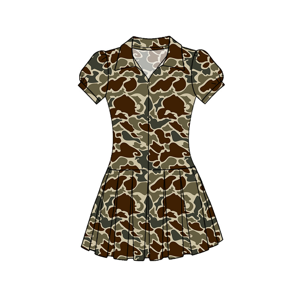 preorder GSD3221 Yoga Camo Short Sleeve Skorts Girls Dress