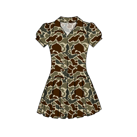 preorder GSD3221 Yoga Camo Short Sleeve Skorts Girls Dress