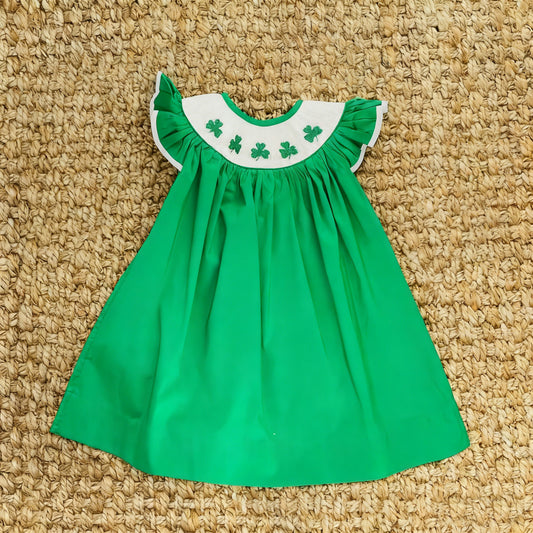 preorder GSD3222 St Patrick Clover Green Girls Dress