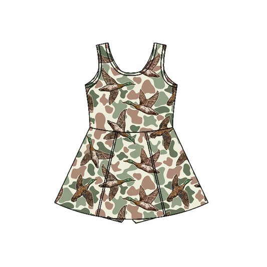 preorder GSD3232 Yoga Hunting Camo Mallard Duck Sleeveless Skorts Girls Dress