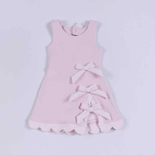 preorder GSD3315 Yoga Solid Color Pink Bows Sleeveless Skorts Girls Dress
