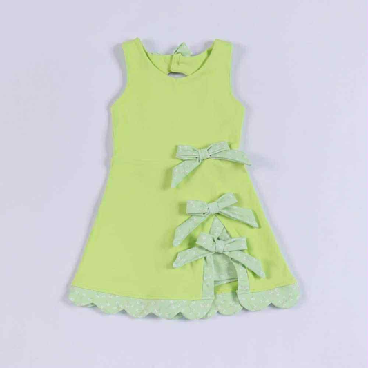 preorder GSD3316 Yoga Solid Color Mint Green Bows Sleeveless Skorts Girls Dress