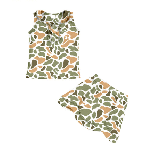preorder GSD3350 Yoga Hunting Camo Sleeveless Skorts Girls Set