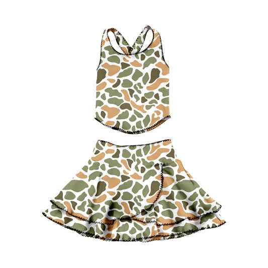 preorder GSD3358 Yoga Hunting Camo Sleeveless Skorts Girls Set