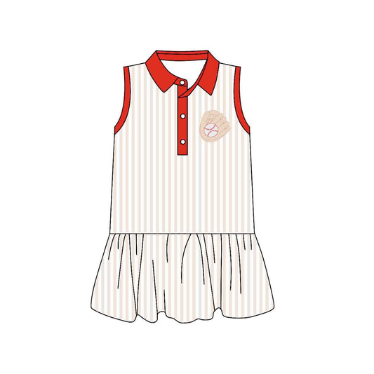 preorder GSD3385 Baseball Sleeveless Girls Dress