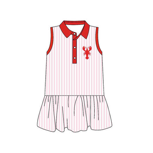 preorder GSD3386 Crayfish Striped Sleeveless Girls Dress