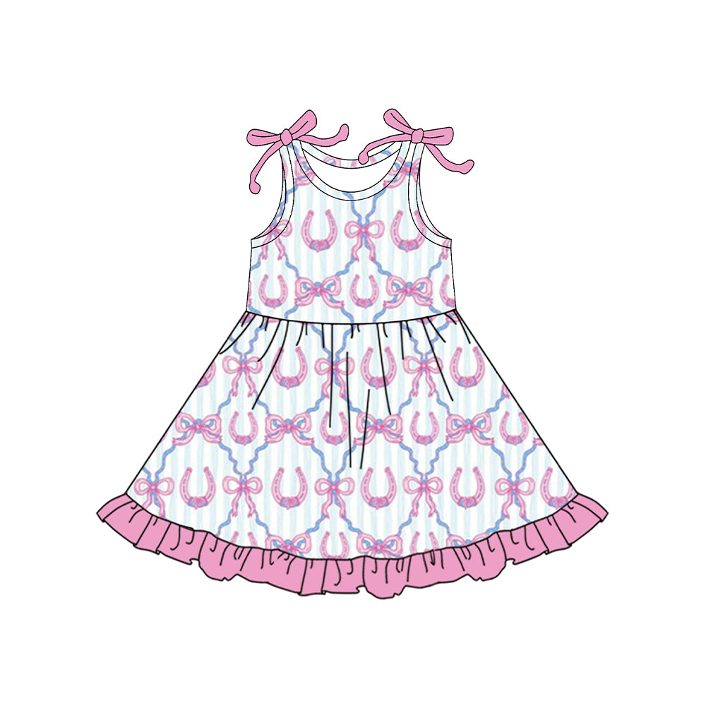 preorder GSD3414 Pink Bows Sleeveless Girls Dress