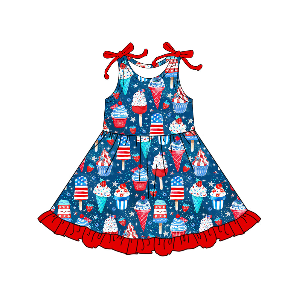 preorder GSD3434 July 4th Ice Blue Girls Dress