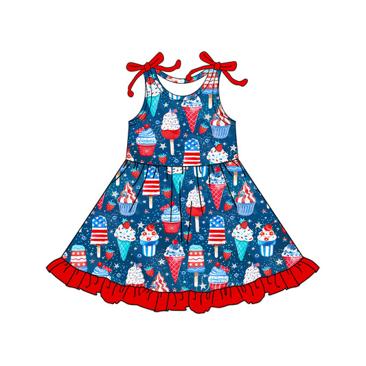 preorder GSD3434 July 4th Ice Blue Girls Dress