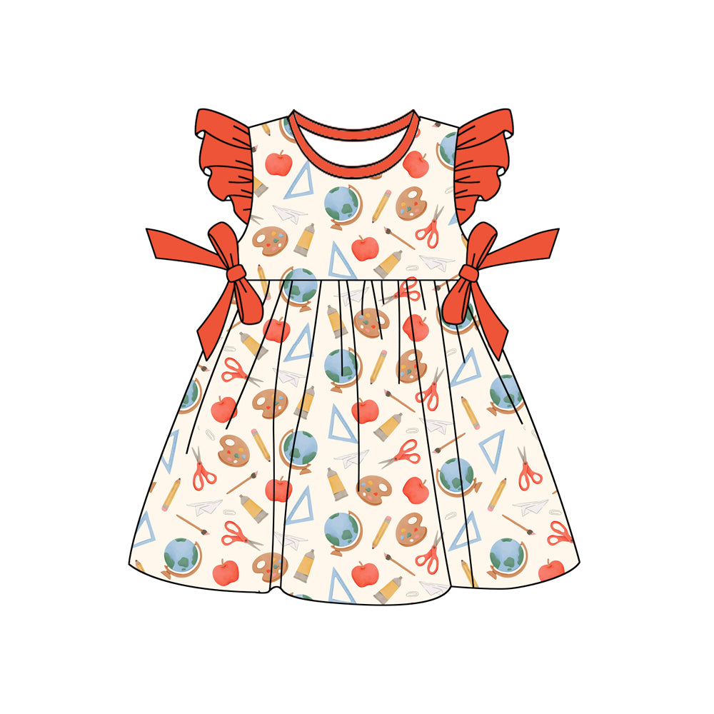preorder GSD3477 Back To School Flutter Sleeve Girls Dress