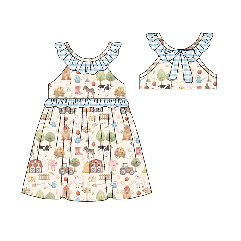 preorder GSD3482 Farm House Animals Girls Dress