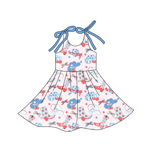 preorder GSD3489 July 4th Boots Hat Sleeveless Girls Dress