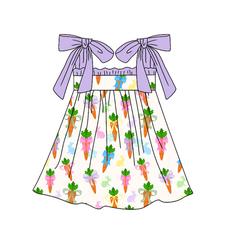 preorder GSD3493 Easter Egg Carrot Colorful Sleeveless Girls Dress
