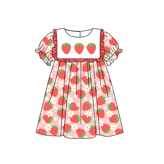 preorder GSD3508 Strawberry Short Sleeve Girls Dress