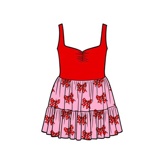 preorder GSD3531 Red Bows Girls Dress