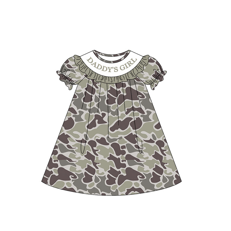 preorder GSD3539 Daddy's Girl Camo Short Sleeve Girls Dress