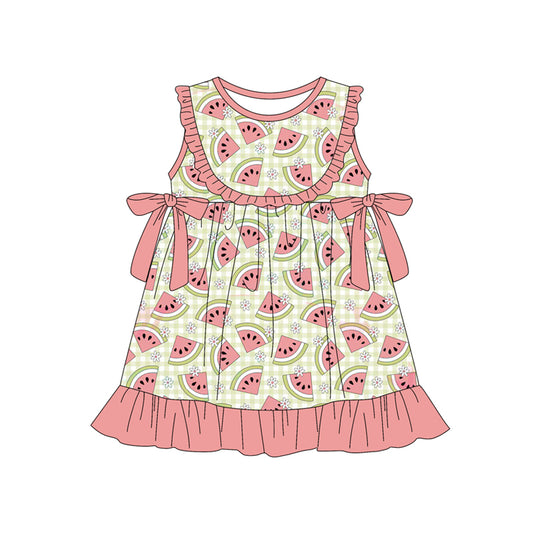 preorder GSD3547 Watermelon Flowers Pink Girls Dress