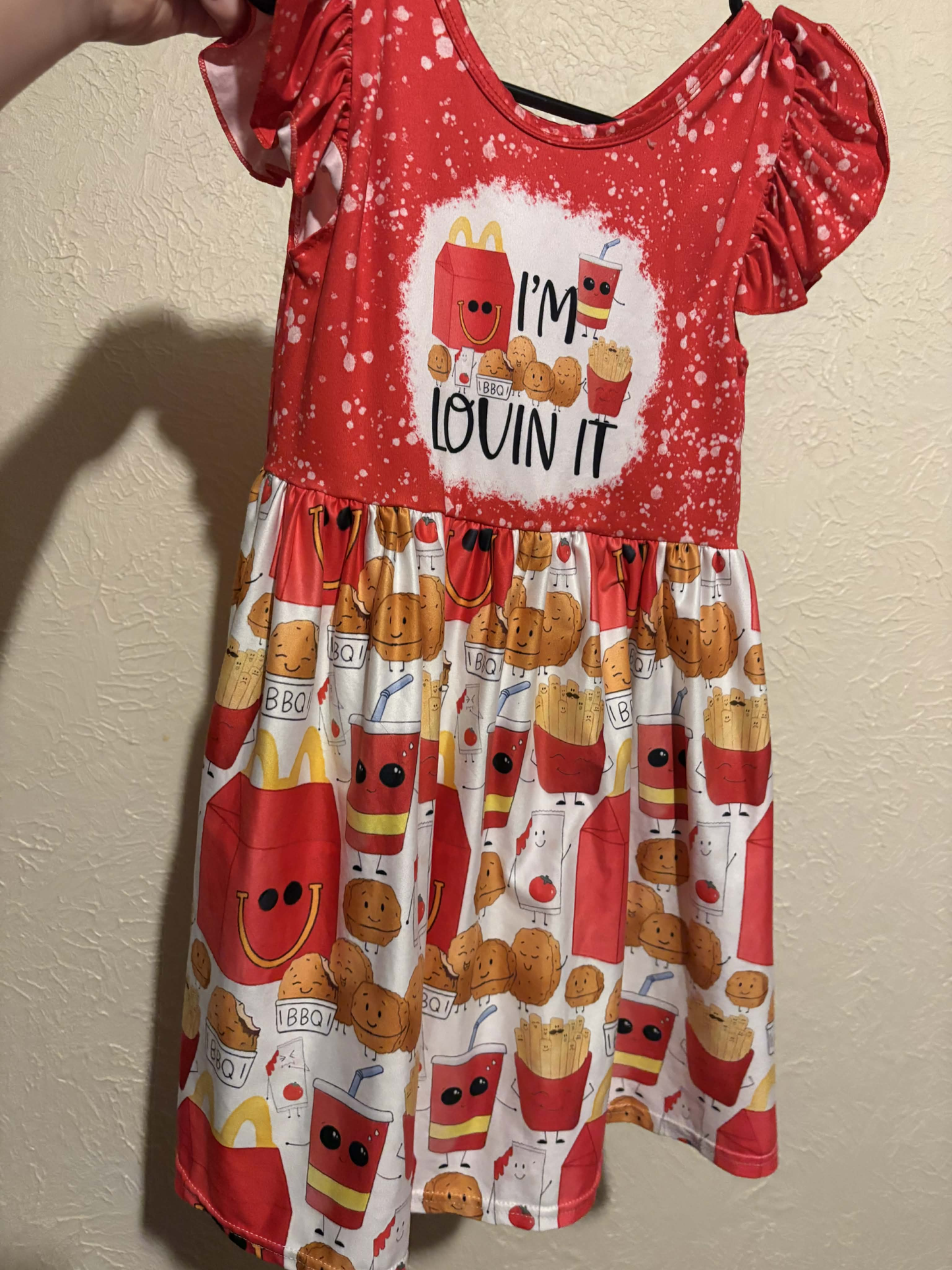 preorder GSD3561 I'm Lovin It Red Short Sleeve Girls Dress
