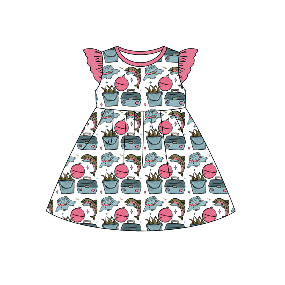preorder GSD3580 Fishing Flutter Sleeve Girls Dress