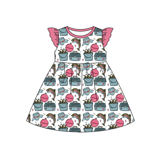 preorder GSD3580 Fishing Flutter Sleeve Girls Dress