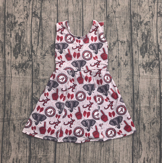preorder Samples GSD3582 Item Elephant Bows Sleeveless Skorts Girls Dress