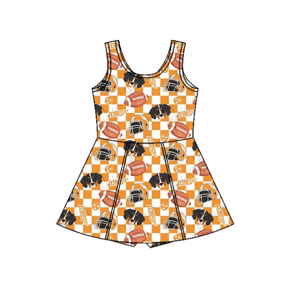 preorder GSD385 Yoga Football Item Sleeveless Skorts Girls Dress