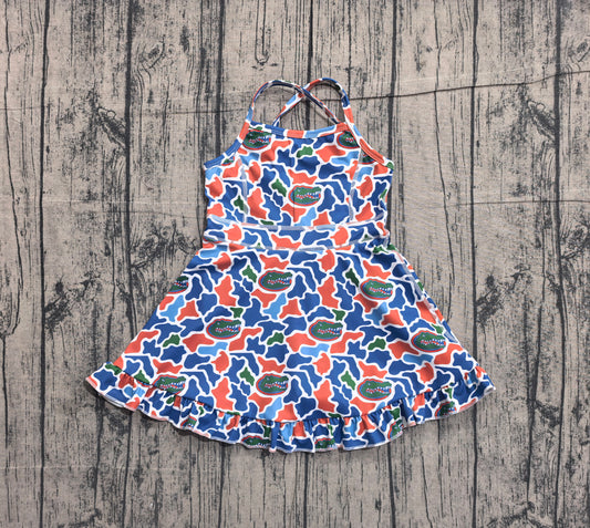 preorder Samples GSD3589 Football Item Camo Sleeveless Skorts Girls Dress