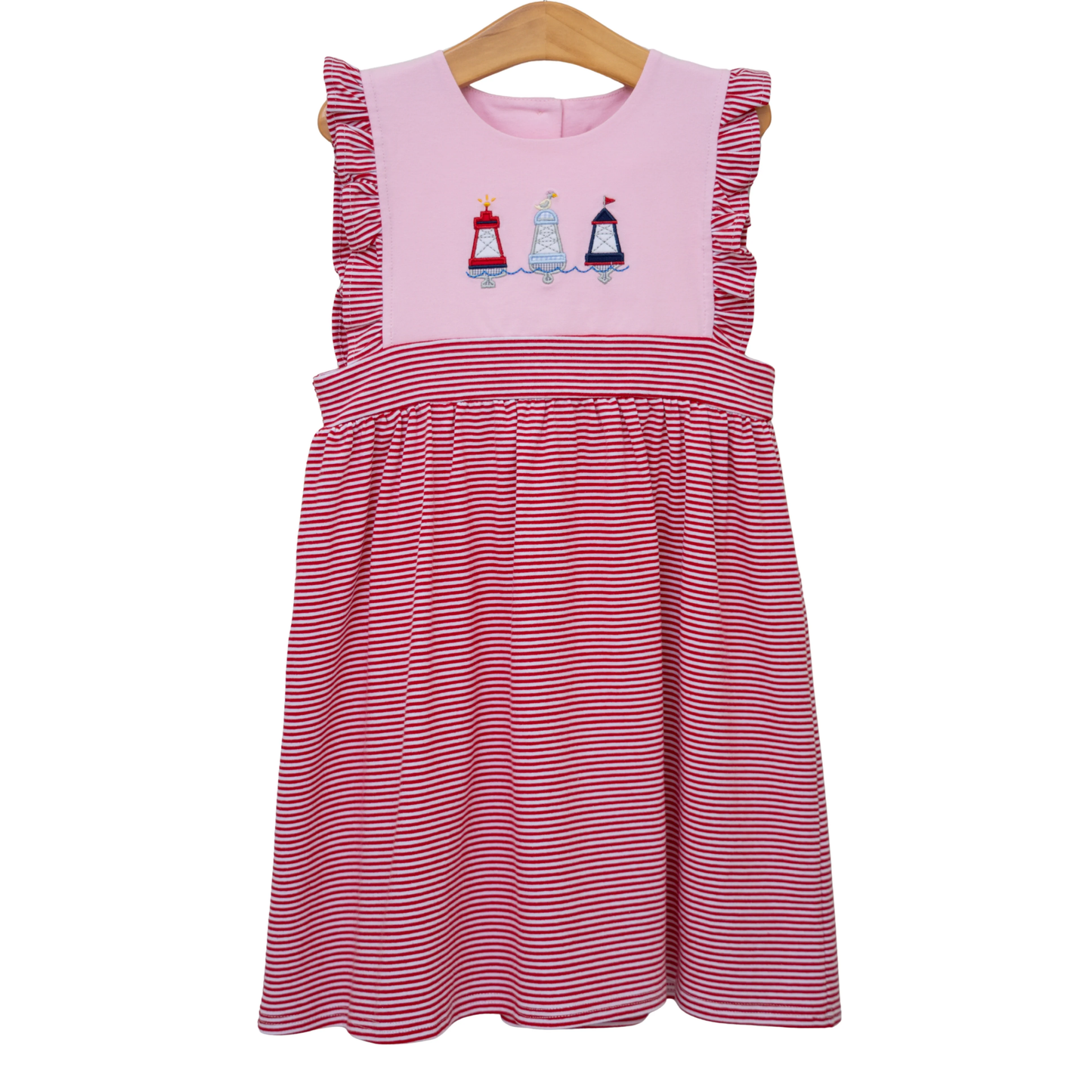 preorder GSD3599 Lighthouse Red Striped Girls Dress
