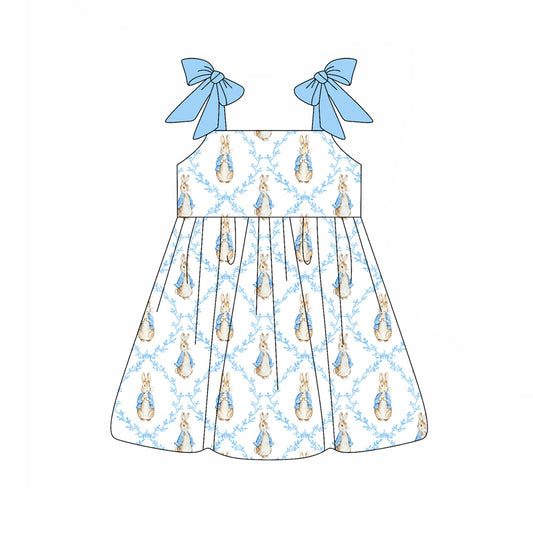 preorder GSD3601 Easter Rabbit Blue Girls Dress