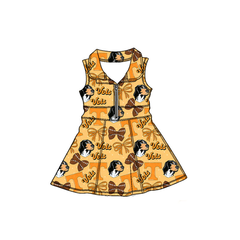 preorder GSD3603 Football Item Camo Zipper Sleeveless Skorts Girls Dress