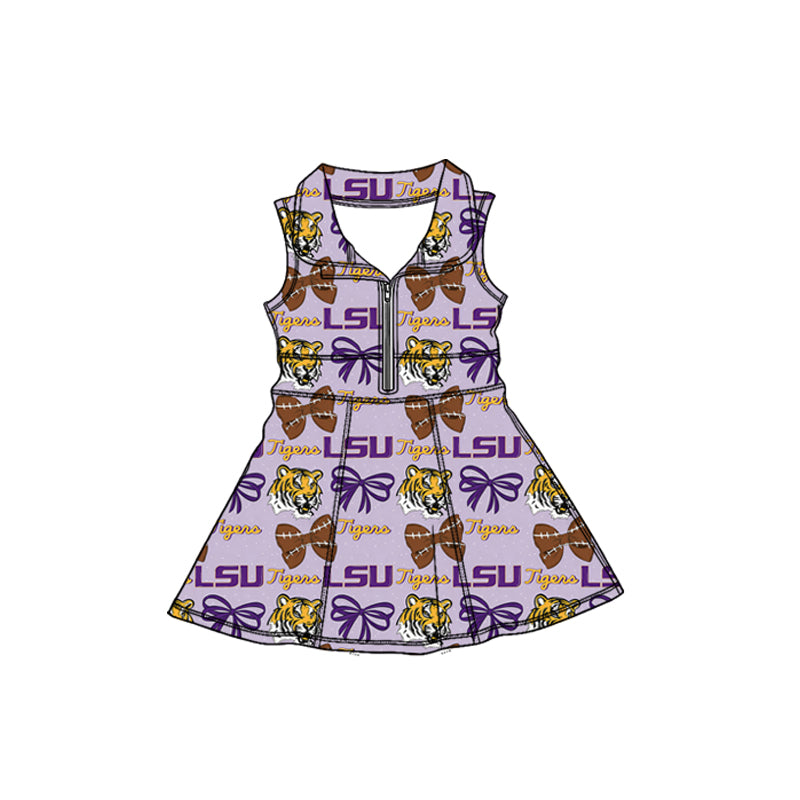preorder GSD3594 Football Item Camo Zipper Sleeveless Skorts Girls Dress