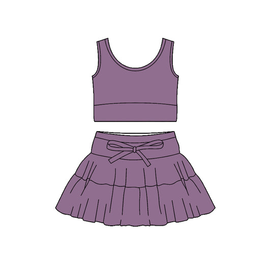 preorder GSD3622 Yoga Mauve Sleeveless Skorts Girls Set