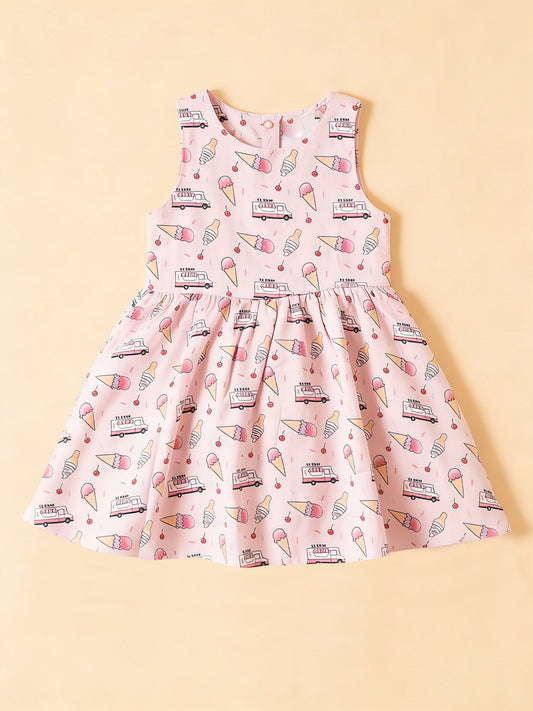 preorder GSD3649 Ice Bus Pink Sleeveless Girls Dress