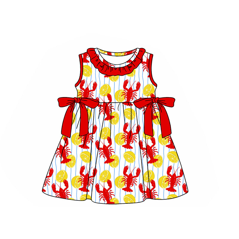 preorder GSD3666 Crayfish Lemon Sleeveless Girls Dress